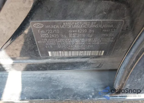 2011 Hyundai Sonata Limited z USA, uszkodzony, nr VIN 5NPEC4AC6BH022796